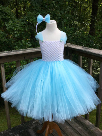 Blue Princess Tutu Dress With Headband